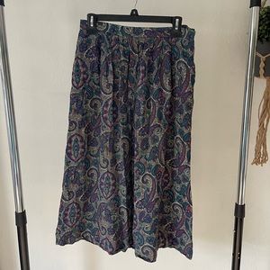 Vintage Paisley Skirt - grey, blue, pink and white -David Brooks Ltd
